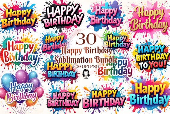 Download Happy Birthday Sublimation Bundle - Premium Resources