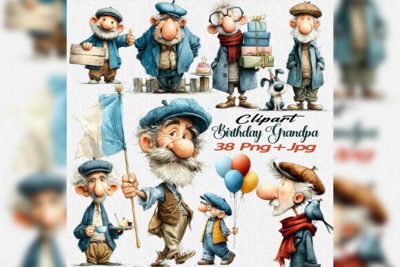 Download Birthday Grandpa Clipart PNG Bundle - Premium Resources